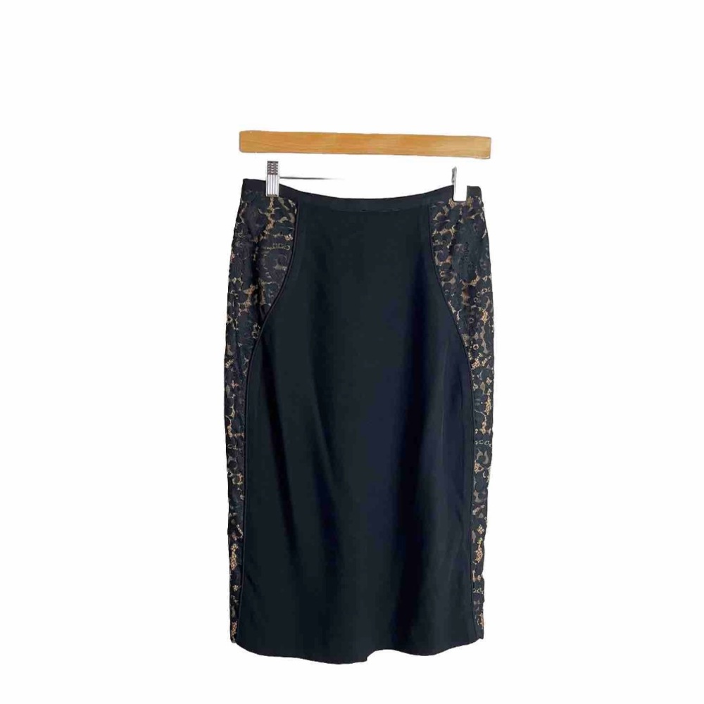 ZIMMERMANN Skirt 1 Black Pencil Straight Sheath Lace Illusion Cocktail